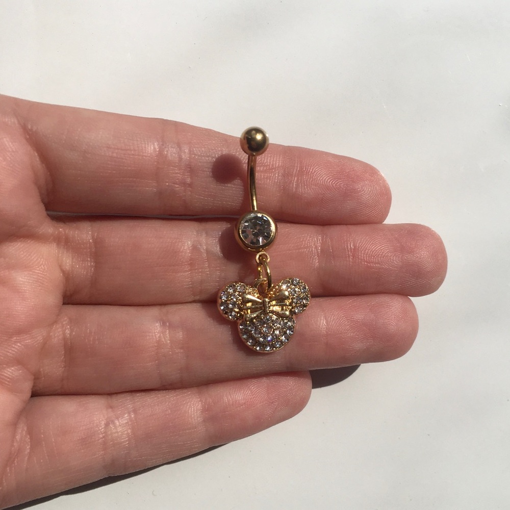 Rhinestone Minnie Mouse Belly Button Ring